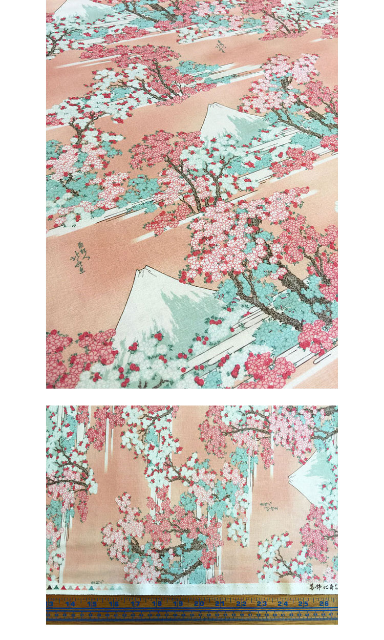 Nhật Bản zephyr handmade vải tự làm Fujiyama hoa anh đào bông căng vải in poplin vải thô trắng