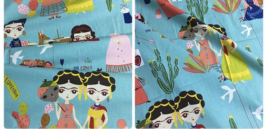 Bán trước cotton châu Âu và Mỹ in vải thủ công vải tự làm vải xanh bên dưới sinh nhật nửa vải đũi thô