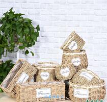 Straw reinforced flowerpot pot pot flower basket planting process woven woven basin outdoor fishing planting flower set thickened
