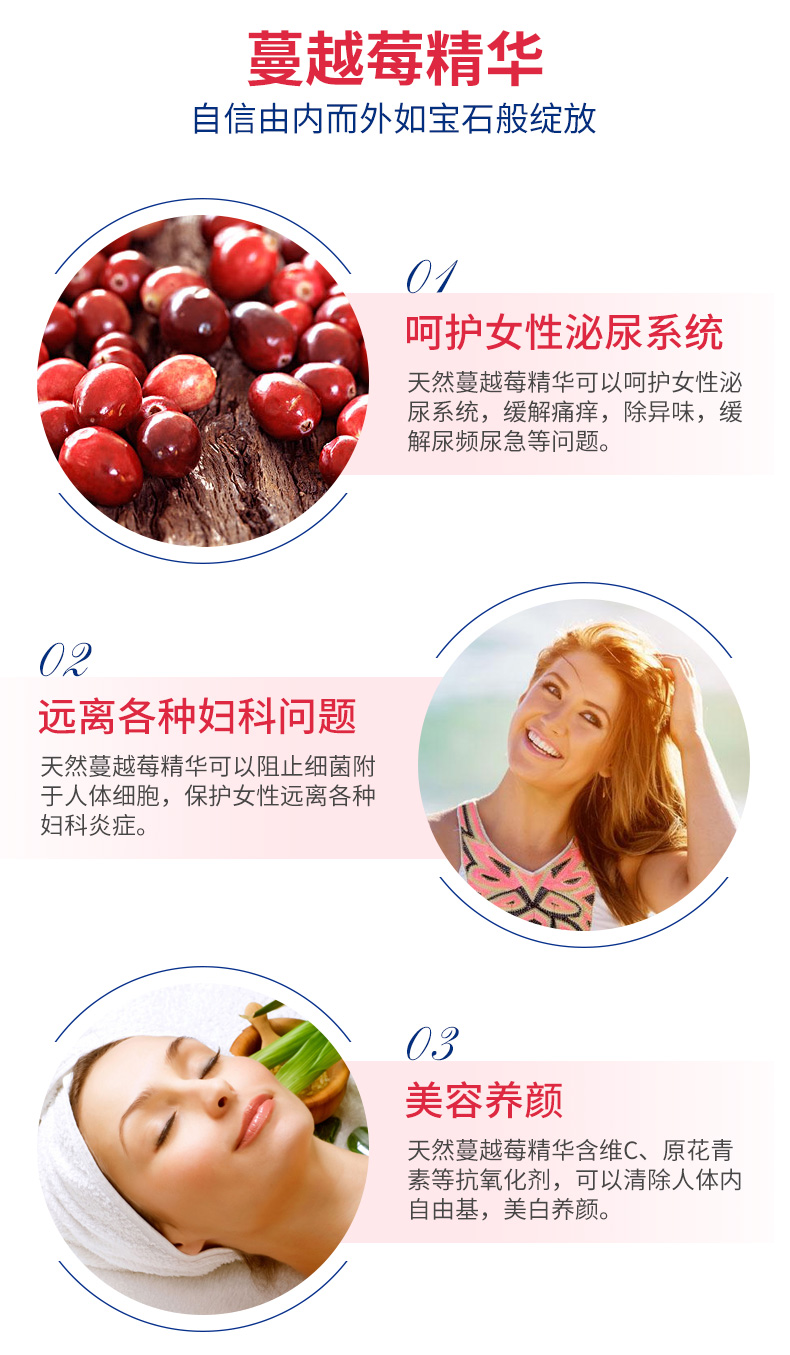 Priley nồng độ cao viên nang cranberry tập trung 60 viên Sản phẩm y tế của Mỹ chăm sóc buồng trứng nữ Manberry - Thức ăn bổ sung dinh dưỡng viên uống bổ sung canxi
