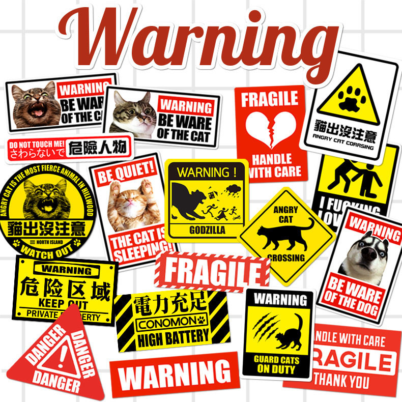 Hazard no sign luggage suitcase laptop computer mobile phone skateboard guitar luggage case dead fly sticker