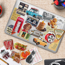 25 European and American retro material collage stickers Laptop Electric Car Suitcase Stickers Matt Waterproof Sticker