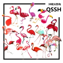 Pink Flamingo Mobile phone sticker personality luggage trolley case cartoon laptop sticker skateboard sticker