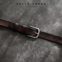 Fanui Head Layer Cow Leather Girl Genuine Leather Brief Needle Buckle Student Fashion Belt Glossy light commuter pants with Korean version leather strap