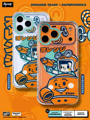 Paperworks Orange Blue Character Fish MagSafe Phone Case for iPhone 17, 16, 15, 14 and 13