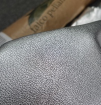 Italy falco silver shrink pattern goatskin leather material 1 4mm soft