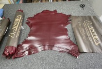 Italian ANTIBA burgundy plant-tanned goatskin Leather Material about 1.2mm Is straight