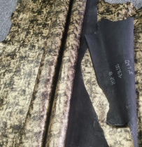 Italy STEFANIA black gold features vintage crack sheepskin leather leather material 0 5-0 8mm slightly soft