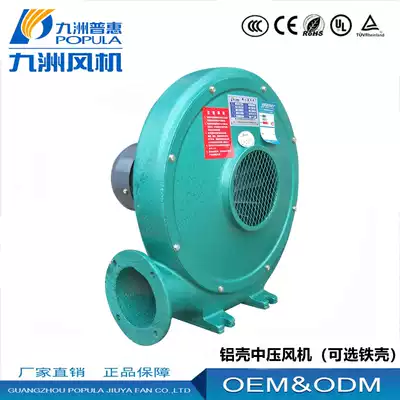 Jiuzhou Pratt & Whitney CZR aluminum shell low-noise centrifugal blower 380V industrial 1500W blowing and dust collection medium pressure fan