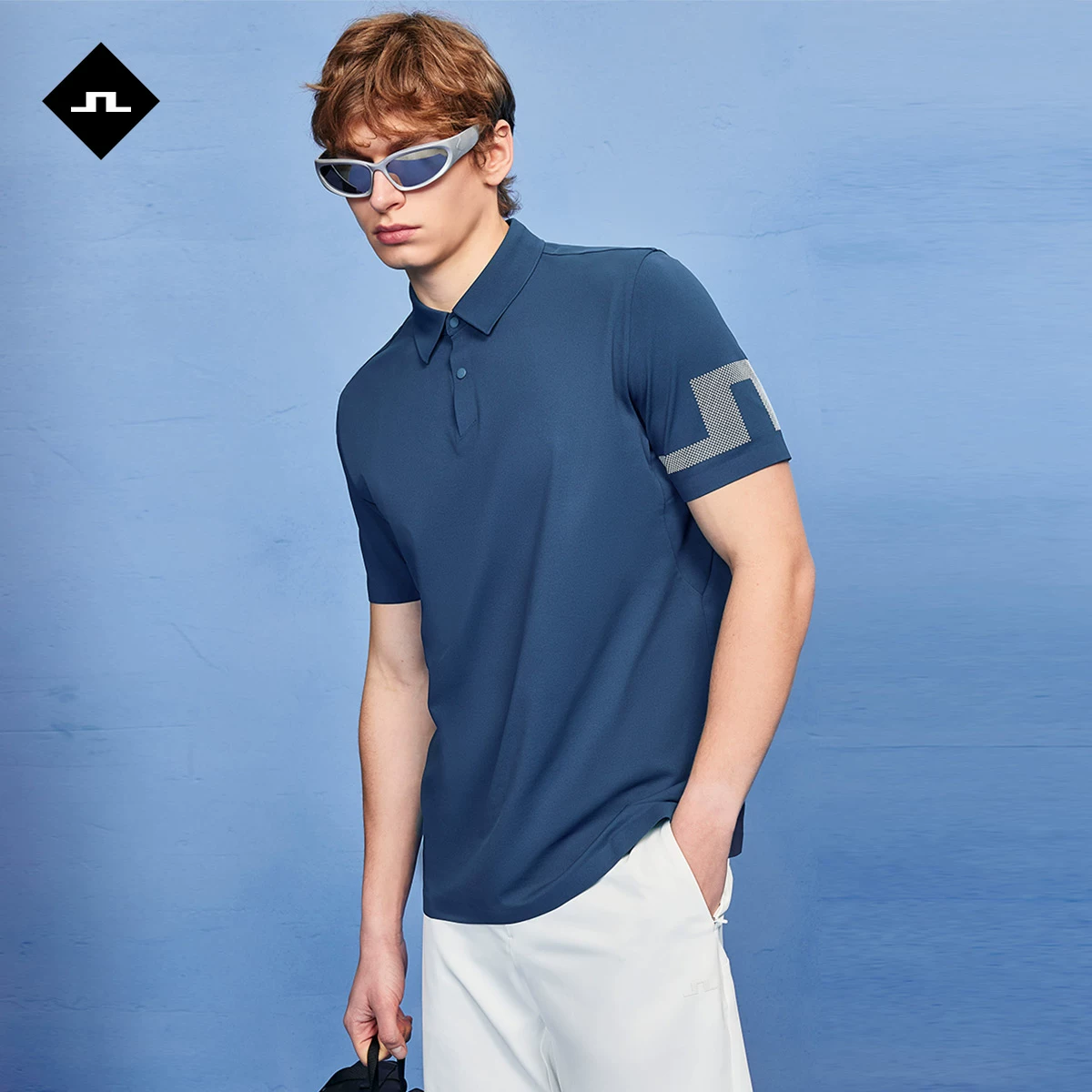 Летняя быстросохнущая футболка-поло, slim fit
