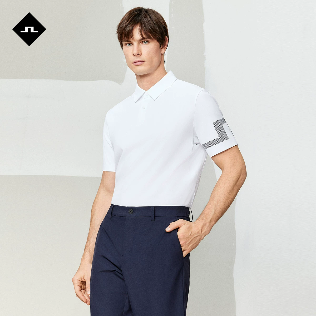 Летняя быстросохнущая футболка-поло, slim fit