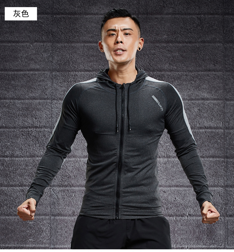 Áo khoác thể thao nam tay dài quần thun co giãn nhanh khô chạy áo khoác mùa thu và mùa đông áo len tập gym - Quần áo tập thể hình đồ tập the dục nữ