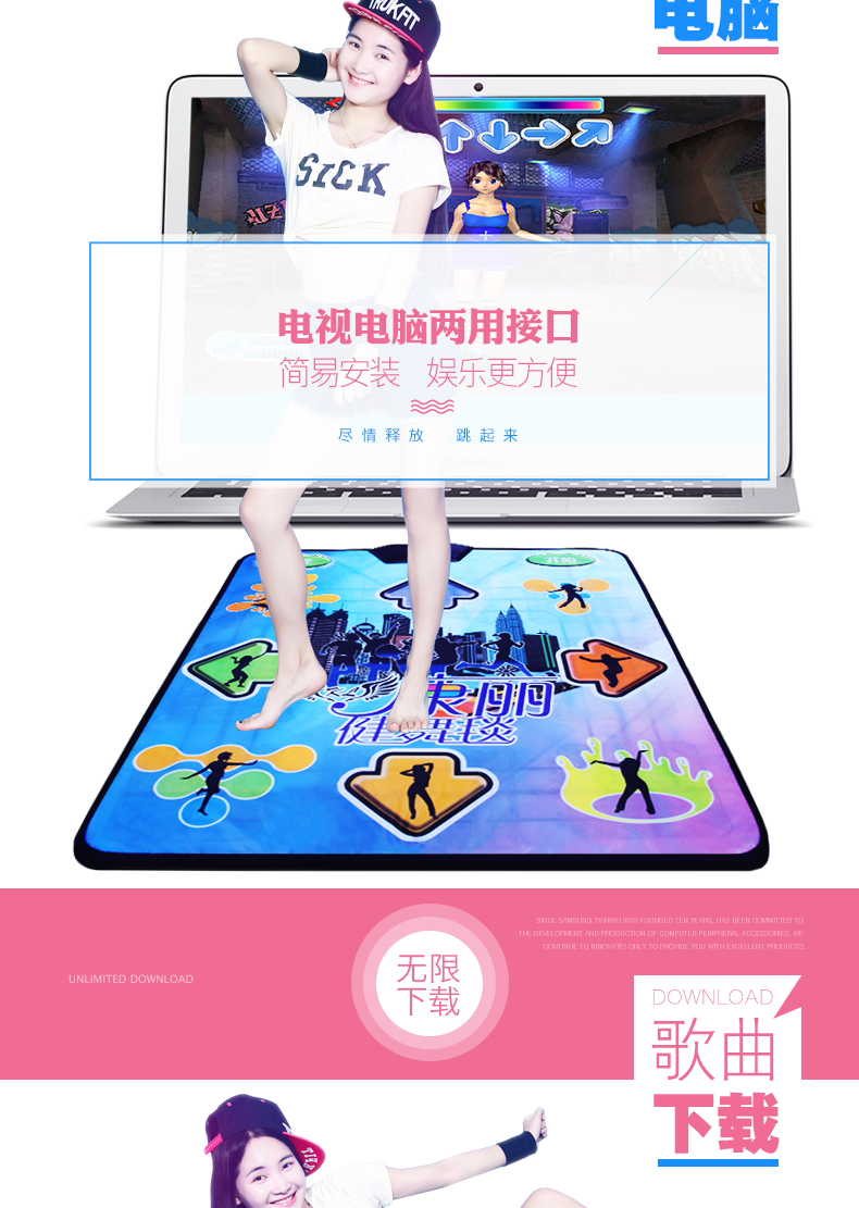 Kang Li HD không dây cảm ứng nhảy mat đơn TV máy tính dual-sử dụng dày giảm cân nhảy múa máy nhà thảm nhảy chơi game