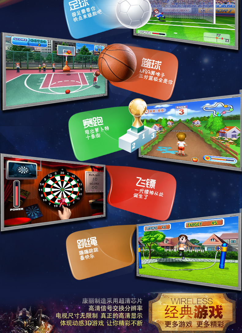 Kang Li somatosensory sáng khiêu vũ giao phối duy nhất giảm cân HD dày giao diện TV máy tính dual-sử dụng không dây game console thảm nhảy audition