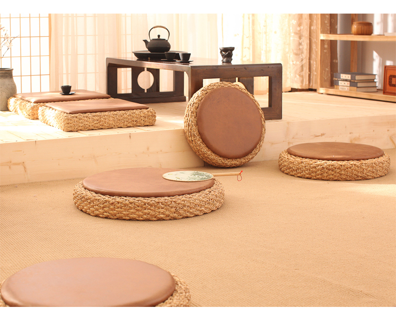 Mây dệt chiếu đệm kiểu Nhật Bản trên thảm trải sàn Futons ngồi đệm thiền thờ phượng Phật pad Zen - Ghế đệm / đệm Sofa giá đệm ghế sofa gỗ