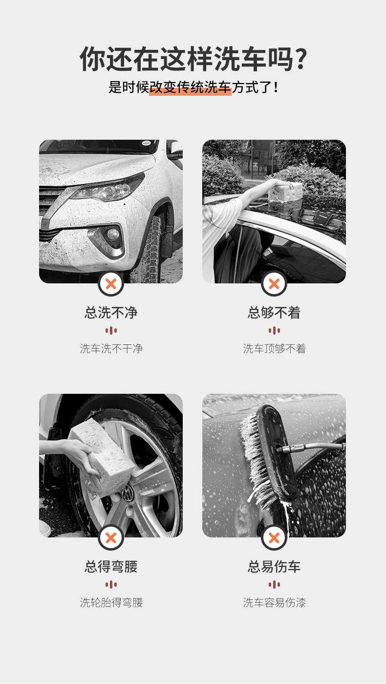 E路驰 三节伸缩洗车拖把 图2