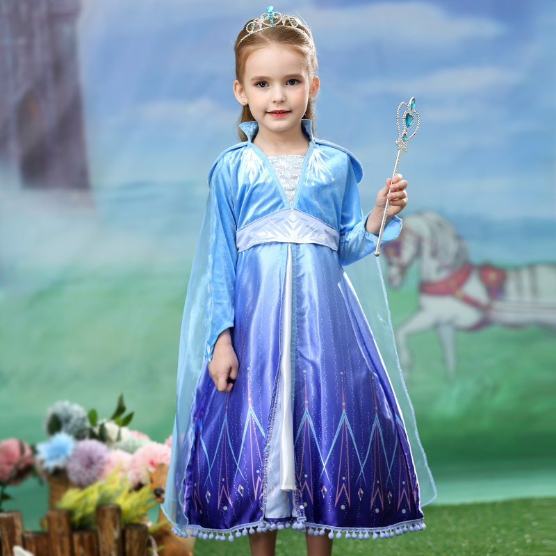 Girldress Ice AndIce 2 công chúa Aisha váy mùa xuân dress Aisha váy 7 tuổi mới Aisha váy trẻ em.