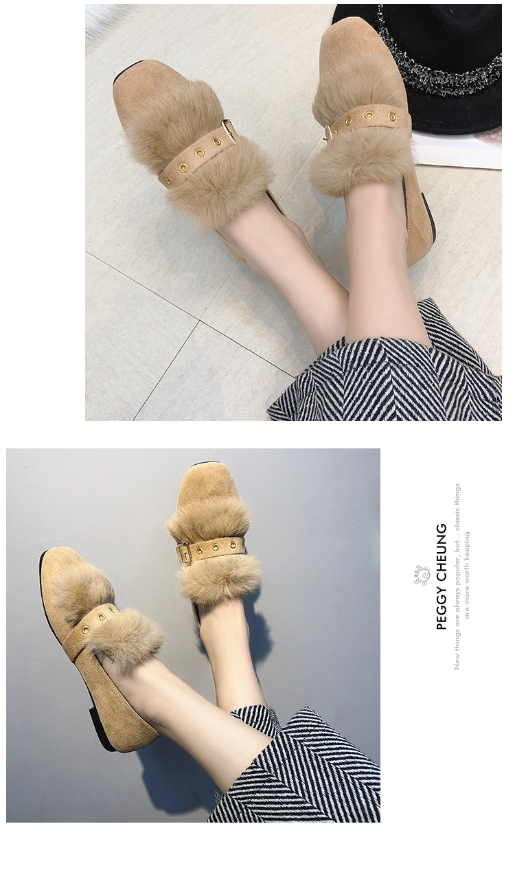 Cộng với đôi giày nhung lông đơn 2018 mùa thu đông mùa đông shop giay dep