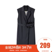 Áo dài tay không tay vest nữ 2018 xuân mới sọc không khóa màu xanh hải quân áo khoác Taiping chim quần áo nữ - Áo vest