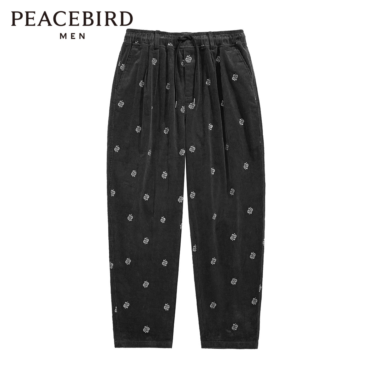 Taiping bird men's loose trousers 100 % cotton current coloured embroidered lamp corvey casual pants men