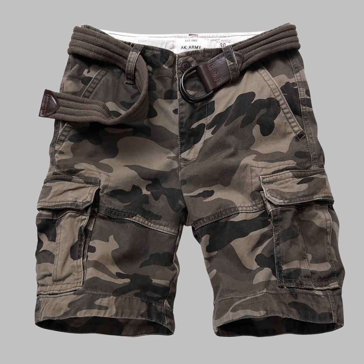 Foreign Trade Army Brigade Tooling Shorts Men's Pure Cotton Shorts 50% Pants Multiple Pockets Beach Pants Outdoor Camouflak Pants Man