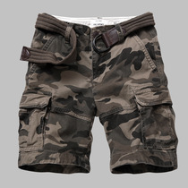 Foreign trade military work shorts men's cotton shorts five-point pants multi-pocket beach pants outdoor camouflage pants men