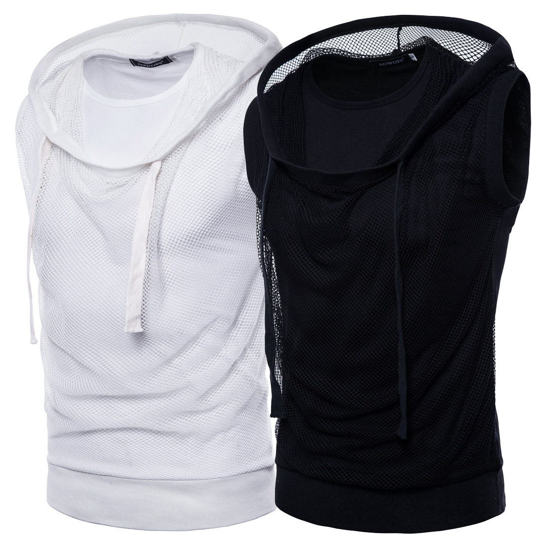 Men's Sleeveless T-Shirt Clothes Trend Cotton Mesh Half Sleeve Men's Clothing 2022 New Summer Hip Hop T-Shirt