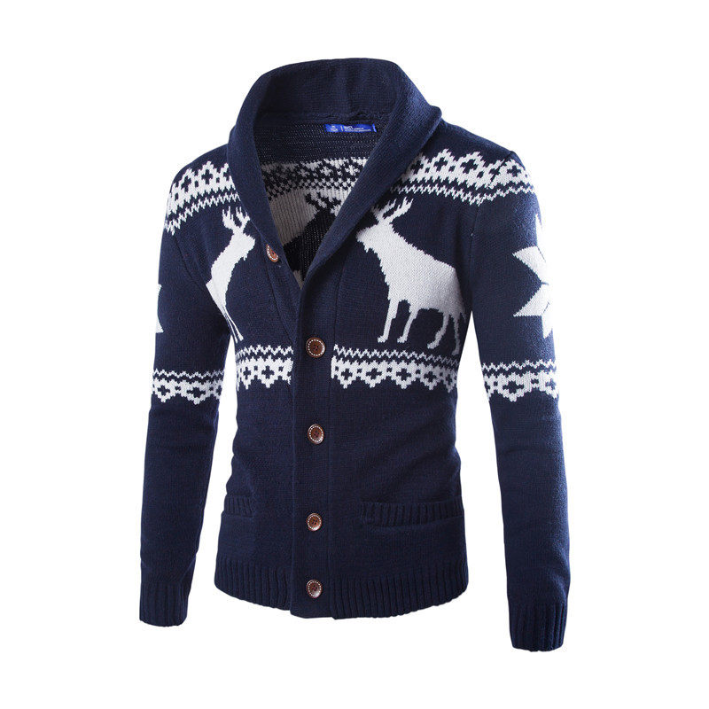 Spring and autumn new men's small deer sweaters Christmas sweatshirts Sanitary Clothes Fashion Casual Foreign Trade Men's Clothing Jacket Tide