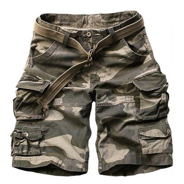 Shorts Men's Summer New Casual Loose 50% Pants Men's Boomer Horse Pants Multiple Pockets 50% Tooling Wide Leg Army Pants
