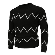 Tide-card round-collar wave-knitted sweatshirt American foreign trade sweater male coat head spring autumn 100 hitch-jersey undershirt man