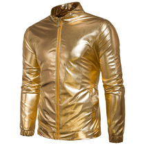 Tide men rock new shiny coat costume dancing nightclub bar men slim jacket performance top men