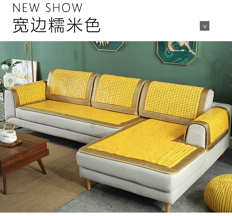 Mùa hè sofa đệm Mahjong tre mat chống trượt đệm sofa gỗ gụ châu Âu chaise longue phổ đệm mát pad tùy chỉnh - Ghế đệm / đệm Sofa