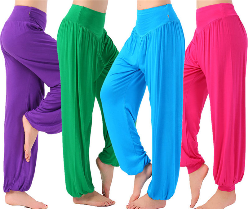 New bloomers women's summer trousers loose ice silk Modal men's and women's thin casual pants yoga square dance