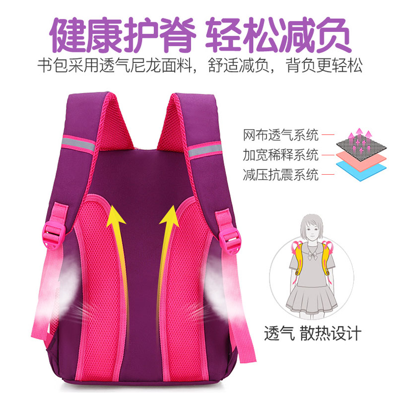 Girls School Bag 2020 phiên bản Chaohan mới của dung lượng lớn childrens học sinh tiểu học schoolbag cô gái 1-3-6 lớp 4 nhẹ.