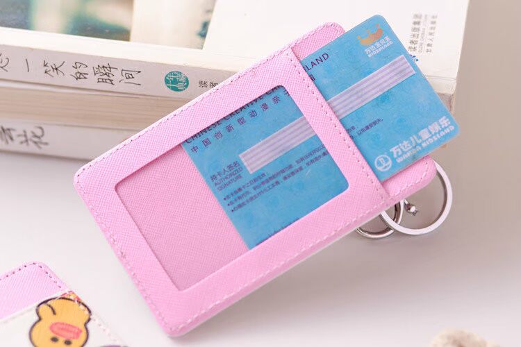 Mới korea dễ thương phim hoạt hình sáng tạo pu da cá tính kiểm soát truy cập thẻ bộ móc chìa khóa xe buýt sinh viên thẻ gạo giấy chứng nhận bộ ví đựng thẻ nhiều ngăn