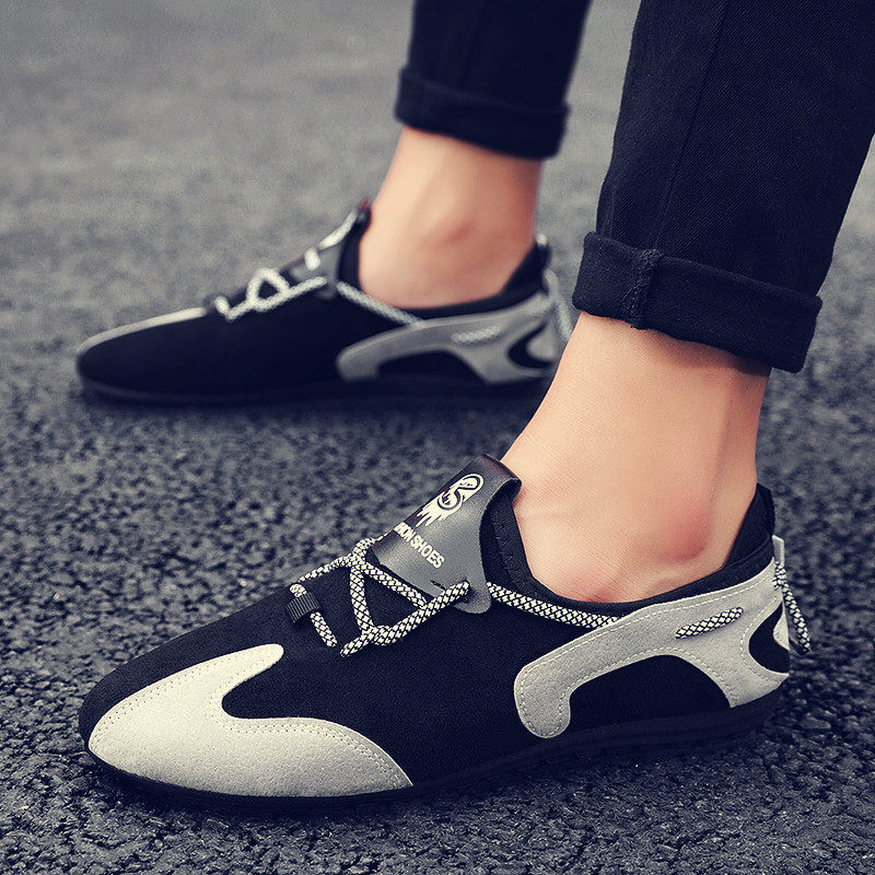 Hong Kong Chaobou Men's shoes 2021 new Korean version breathable low-help cloth shoes One foot pedal casual 100 Lazy Man Bean shoes