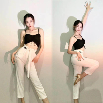 Miu dance Latin dance clothes drawstring with chest pad suspenders daily self-cultivation leg length training pants