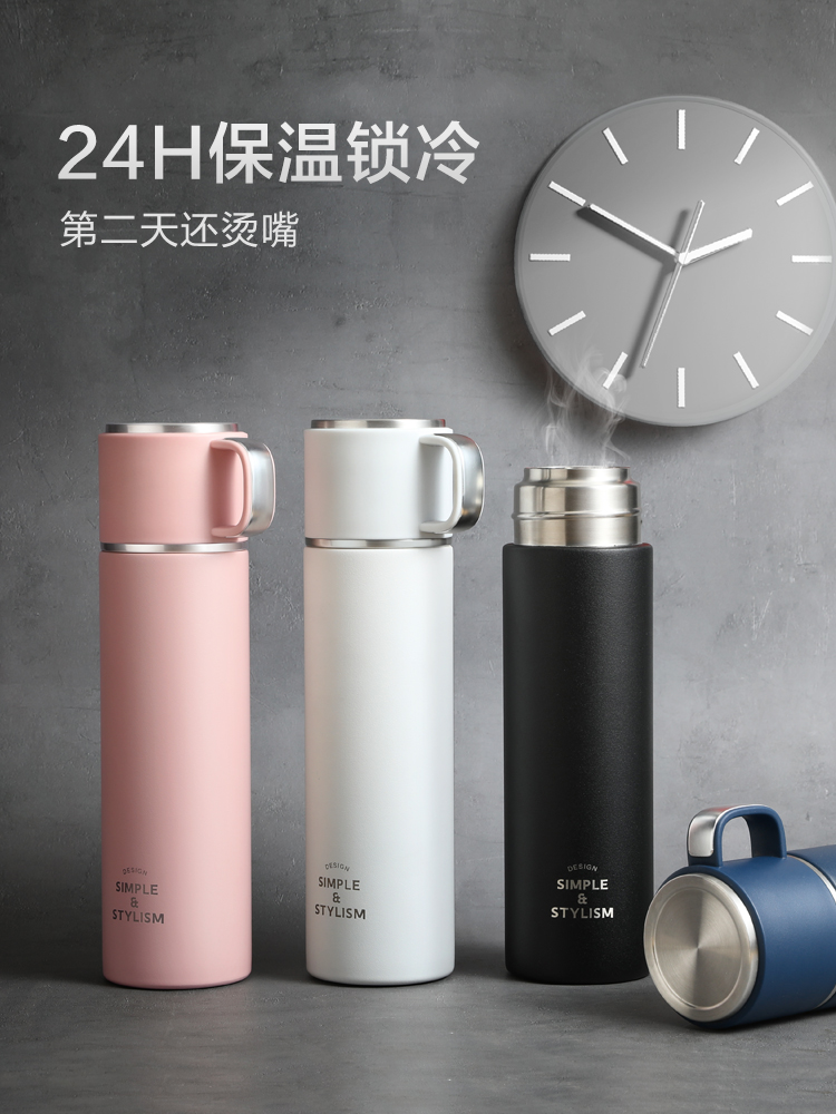 316 stainless steel water cup thermos cup female large capacity men's portable cup with lid drinking water student simple customization