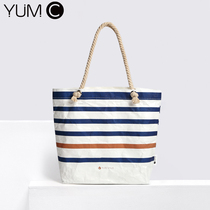 United States Y U M C handbag Women fashion shopping bag trend trend Shoulder messenger bag Commuter stripe bag
