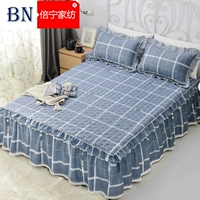 Khăn trải giường bằng vải bông loại giường đơn mảnh cotton dày chống bụi trải giường chống trượt 1,8 m m tấm 100% - Váy Petti ga giường viền ren