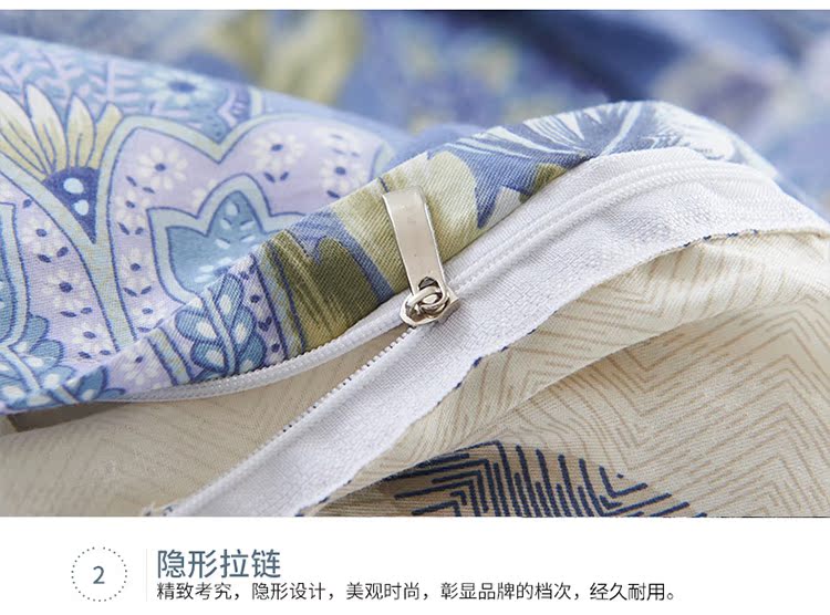 Chần bông denim giường bông khăn trải giường váy ngủ dày chăn bốn bộ giường váy 1.8m 1,5m - Bộ đồ giường bốn mảnh chăn đệm