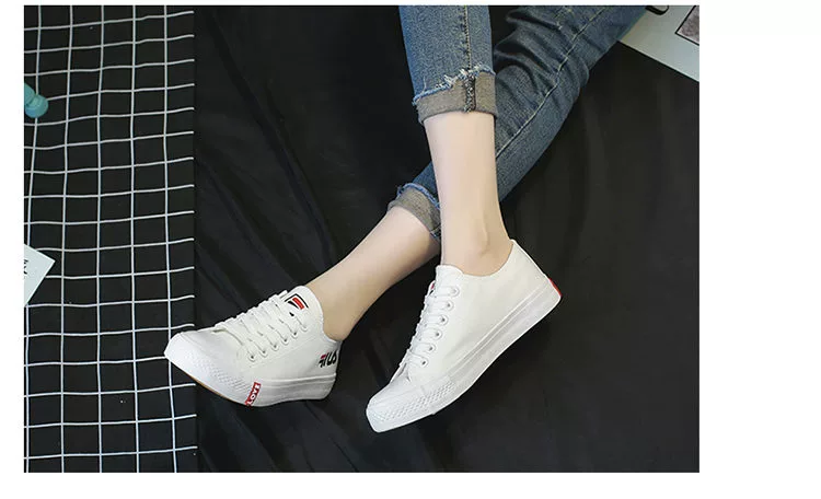 Xuân 2018 giày vải mới phiên bản Hàn Quốc của nữ sinh hoang dã phong cách Harajuku hoang dã giày đế bằng 1992