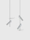 Italian Minimalist High-End Stainless Steel Bedroom Bedside Pendant Light Long Rod Art Single-Head Pendant Rod Strip Spotlight Silver Lamp