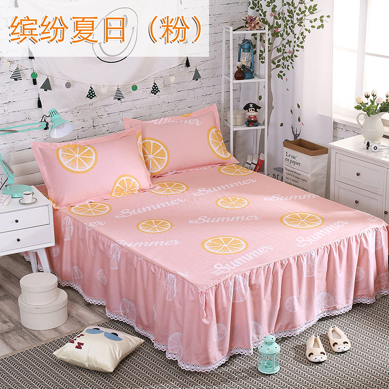 Trải giường cotton đơn mảnh giường loại váy cotton twill chăn mền Simmons 1.8 m giường gạo nệm bìa giường nhóm thứ tự