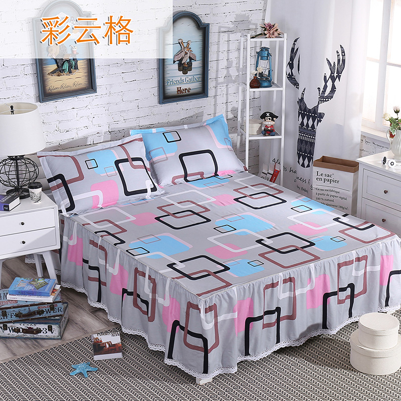 Trải giường cotton đơn mảnh giường loại váy cotton twill chăn mền Simmons 1.8 m giường gạo nệm bìa giường nhóm thứ tự