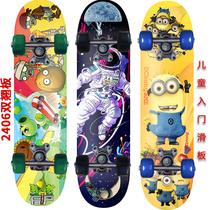 60CM Four-wheel Children Scooter Professional Four Rounds Cartoon Kids Skateboard Bifacial Pattern