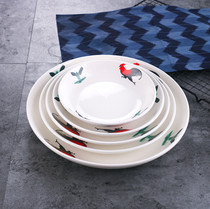 Rooster series ceramic chicken male deep nest plate rice plate soup plate fruit plate restaurant family practical plate dishes home