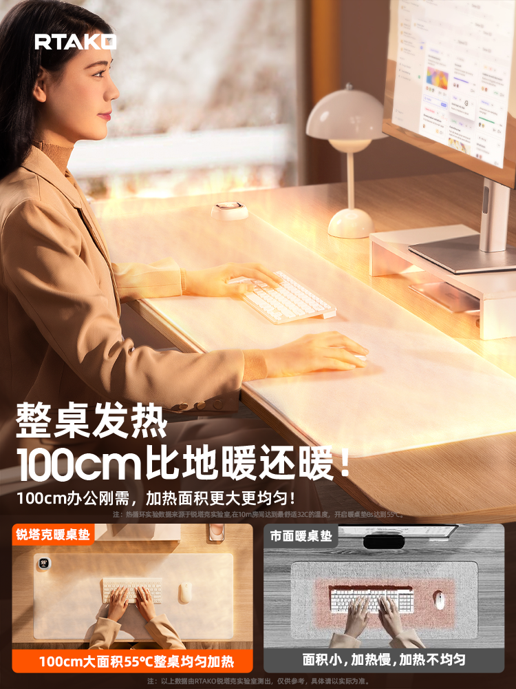 2025 New Heated Mouse Pad Desk Warmer Office Desktop Computer Desk Gaming Heating Pad with Zoned Heating Keyboard Pad for Elementary Students Extra Large Winter Hand Warmer High-Quality Design