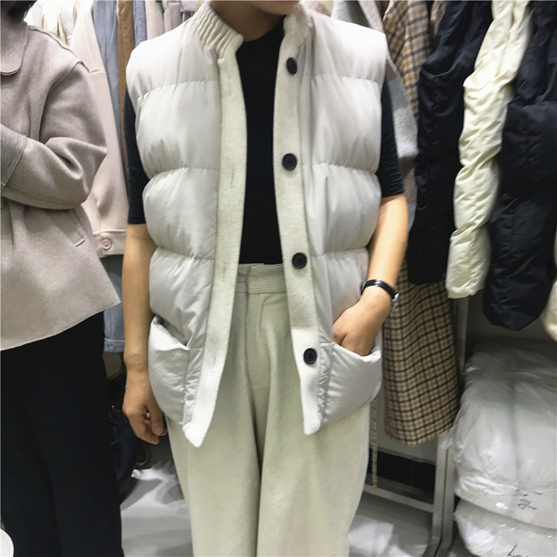 Hàn Quốc ulzzang Dongdaemun 2018 thu đông mới đứng cổ áo cotton dày áo vest không tay áo khoác cotton nữ shop quần áo nữ