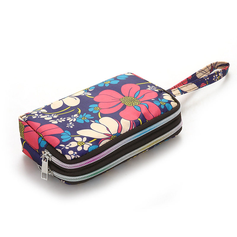 Fashion New Hand Grab Bag Lady Zero Money Bag Phone Long Version Wallet Women's Triple Layer Pull Bracelet Handgrip Bag Fabric Bag